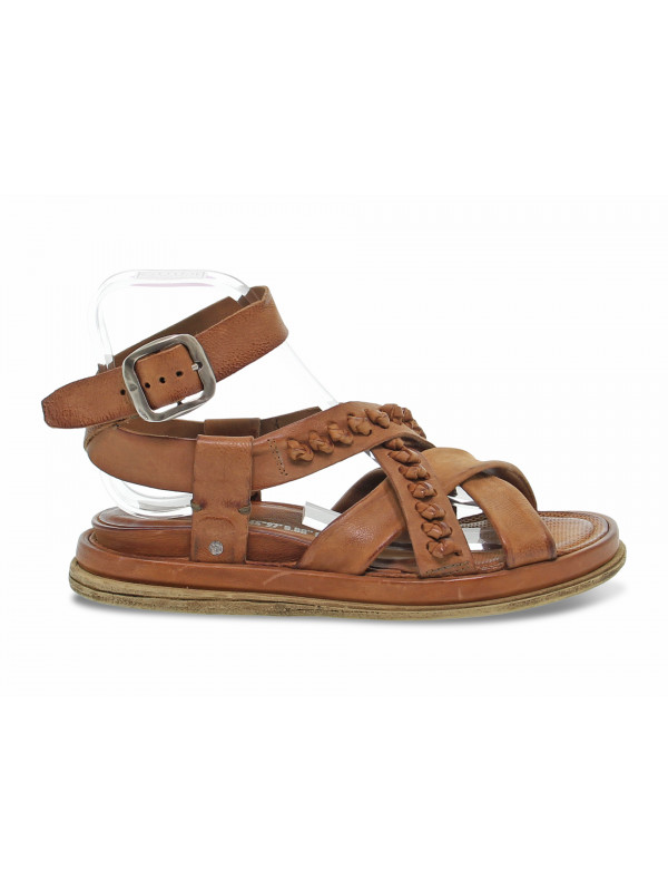 Flat sandals A.S.98 in leather leather