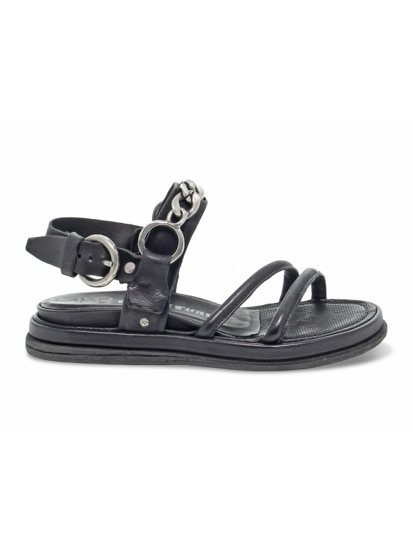 Flat sandals A.S.98 in black leather