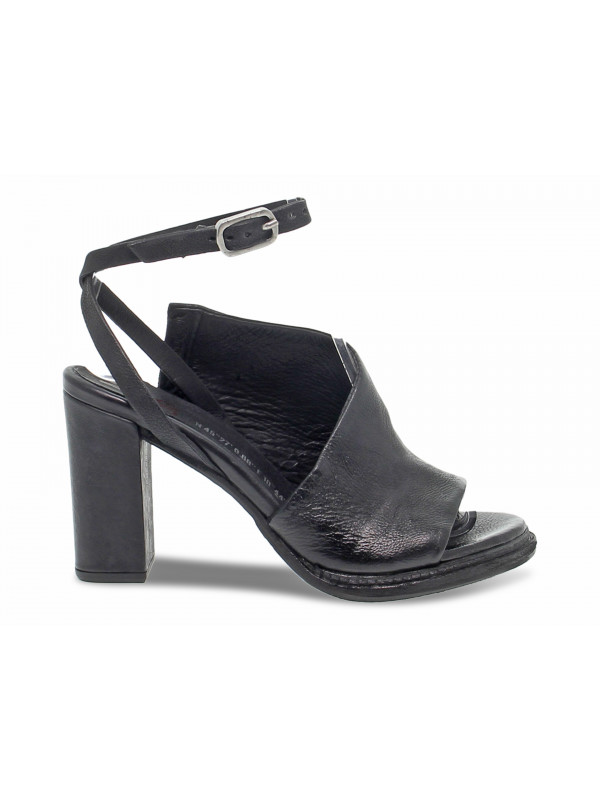 Heeled sandal A.S.98 ASIMMETRICO in black leather