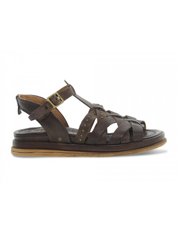 Flat sandals A.S.98 FUSBET DOPPIO FONDO in brown leather