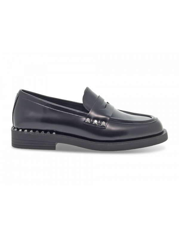 Flat shoe Ash WHISPER STUDS in black brushed