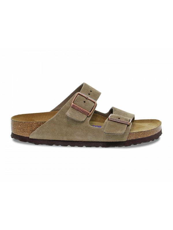 Flat sandals Birkenstock ARIZONA SOFT FOOTBED in taupe suede leather