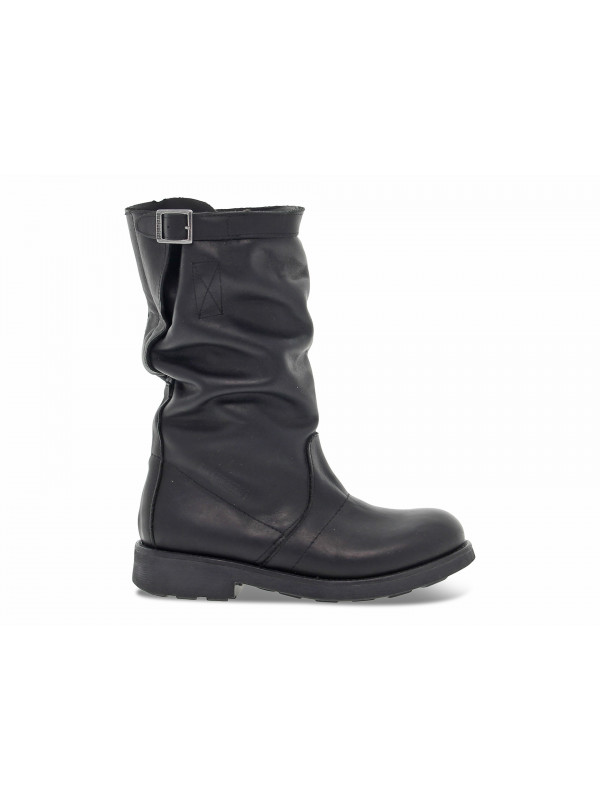 Boot Bikkembergs VINTAGE BIKER MEDIO EX-VIETTA in black leather