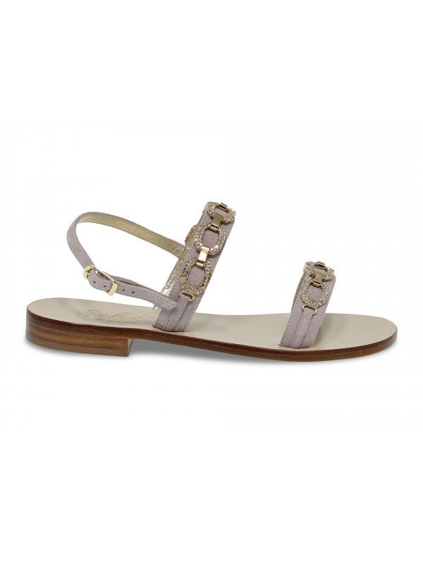 Flat sandals Capri POSITANO in grey suede leather