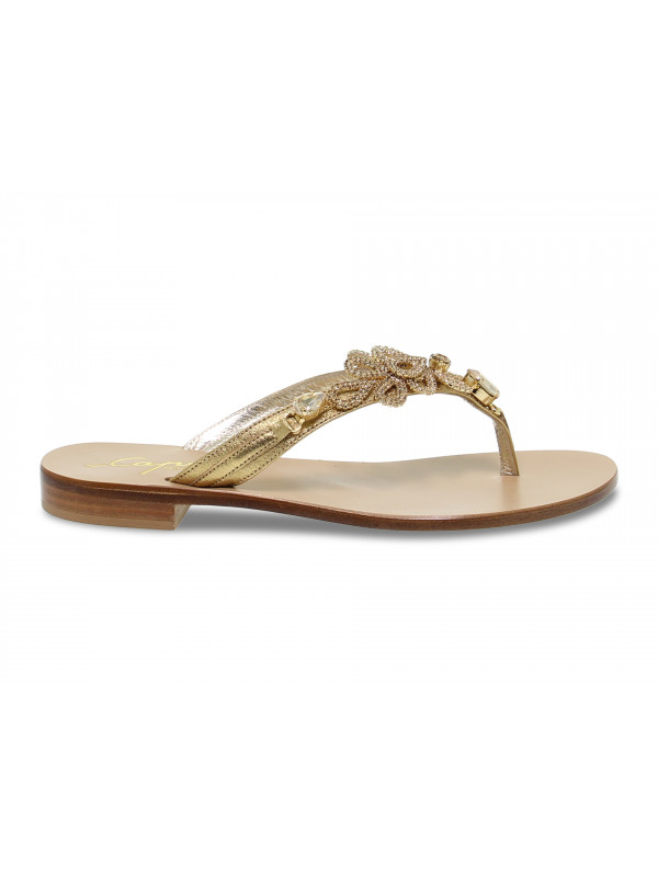 Flat sandals Capri POSITANO in gold laminate