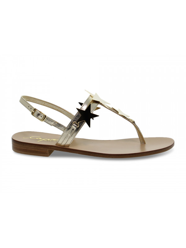 Flat sandals Capri POSITANO in platinum laminate