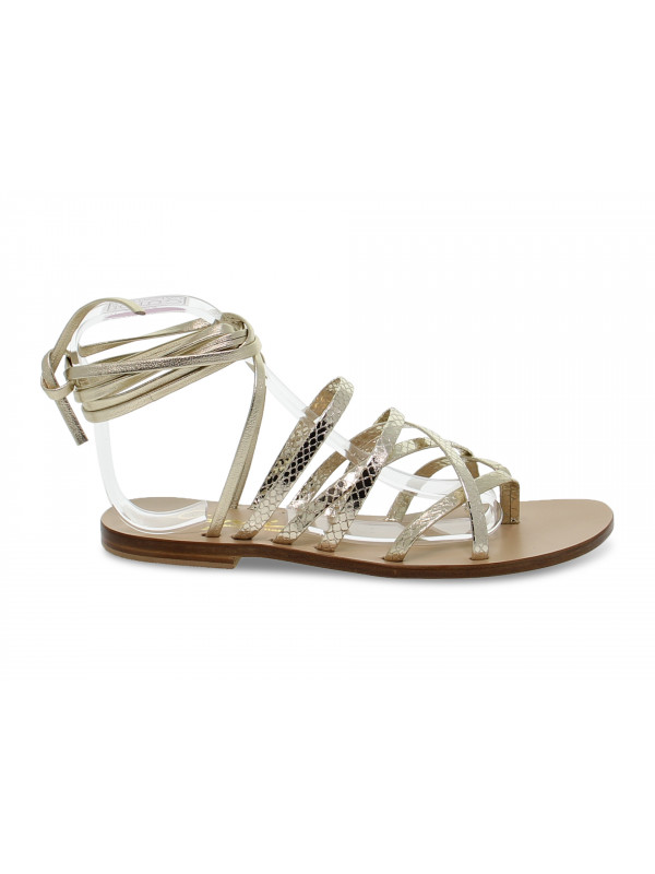 Flat sandals Capri POSITANO in platinum laminate