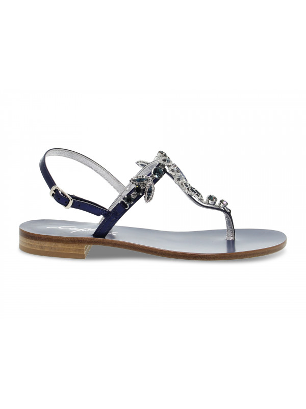 Flat sandals Capri POSITANO GIOIELLO in blue laminate