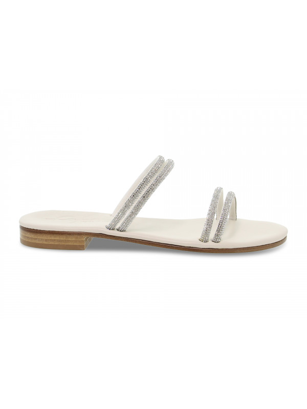 Flat sandals Capri POSITANO in silver crystal