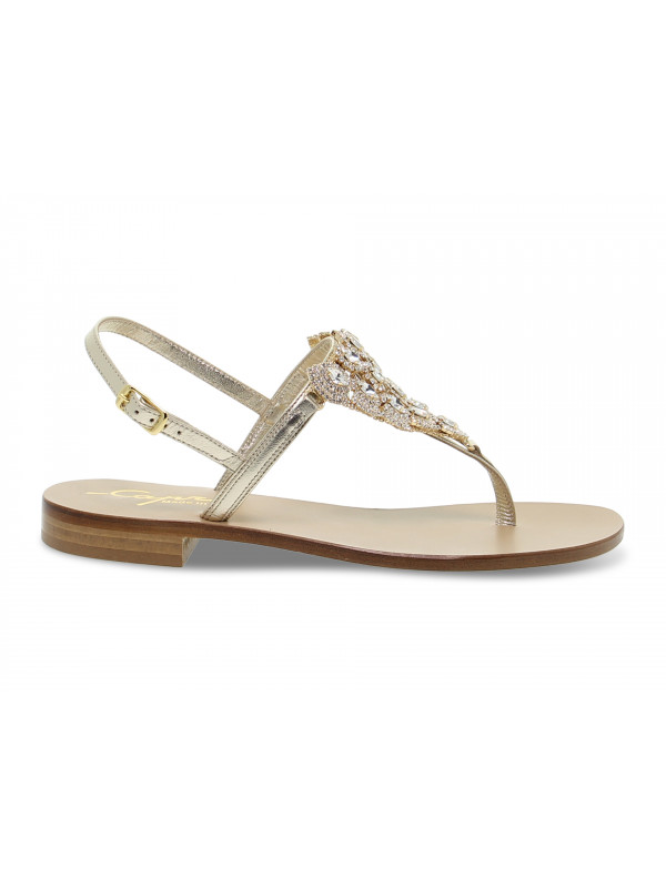 Flat sandals Capri POSITANO GIOIELLO in platinum laminate