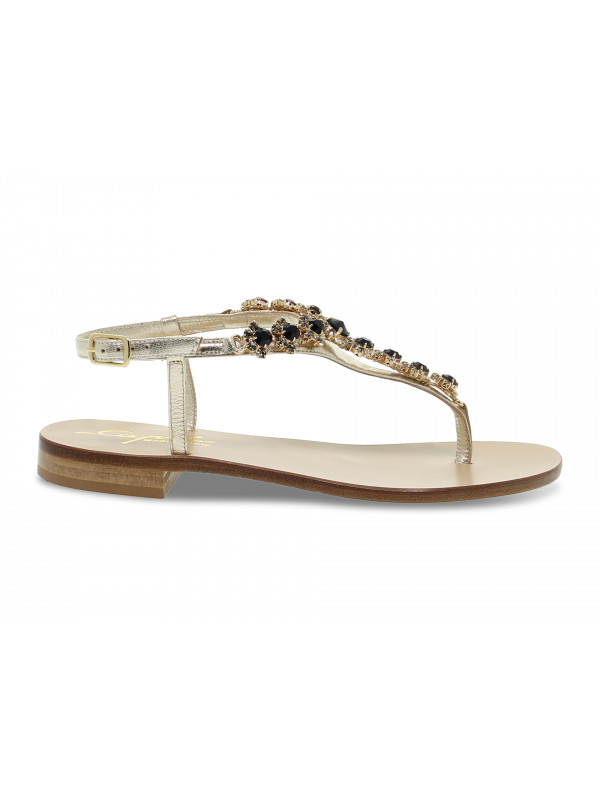 Flat sandals Capri POSITANO GIOIELLO in platinum laminate