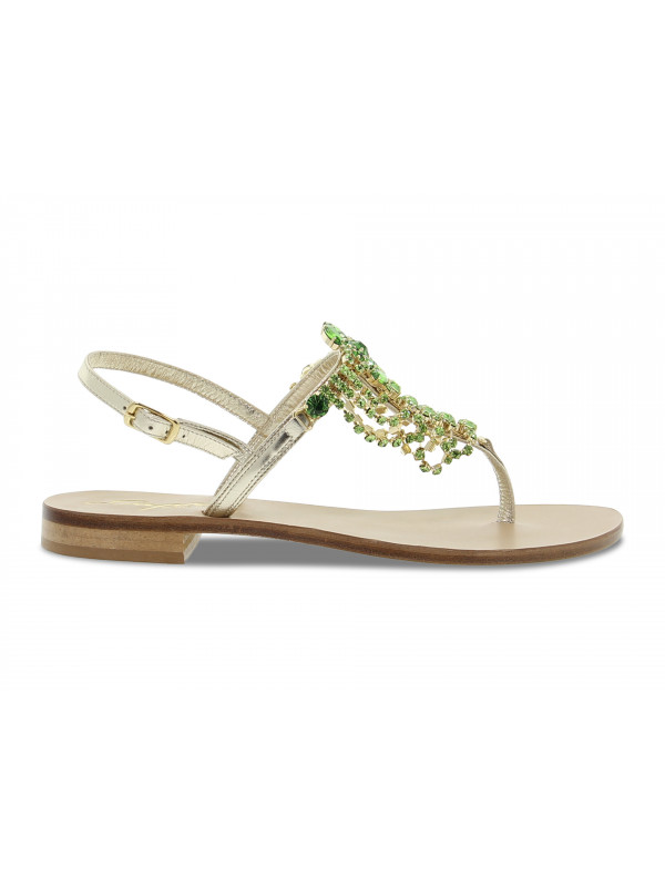 Flat sandals Capri POSITANO GIOIELLO in platinum laminate