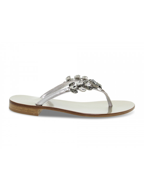 Flat sandals Capri POSITANO in silver laminate