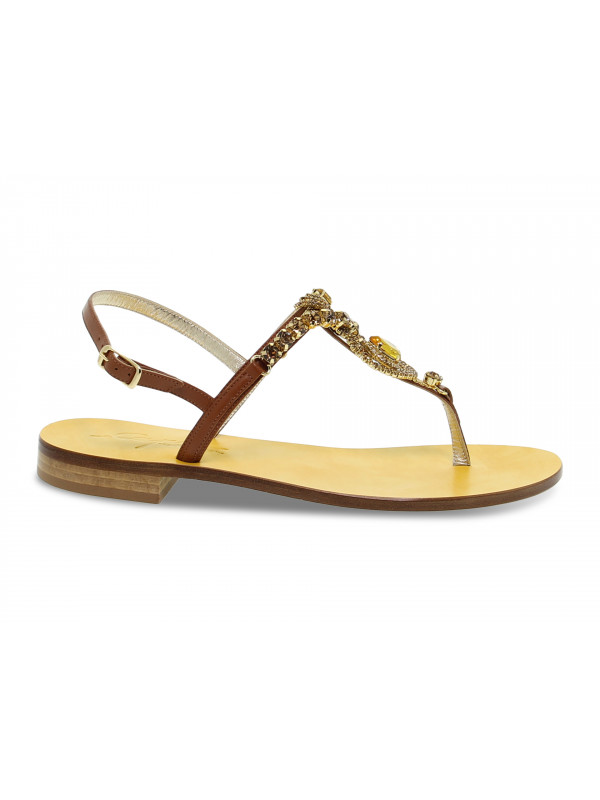 Flat sandals Capri POSITANO in leather leather