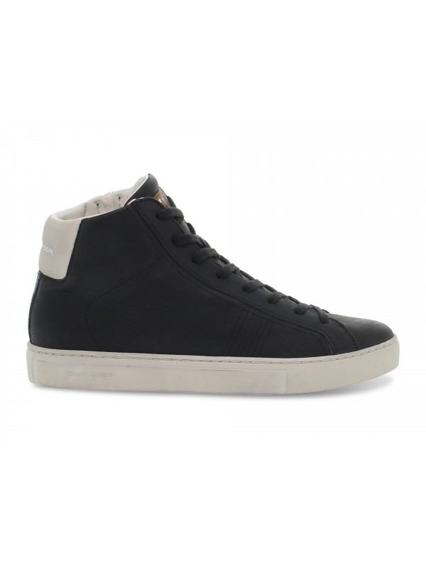 Sneakers Crime London HIGH TOP ESSENTIAL in black leather