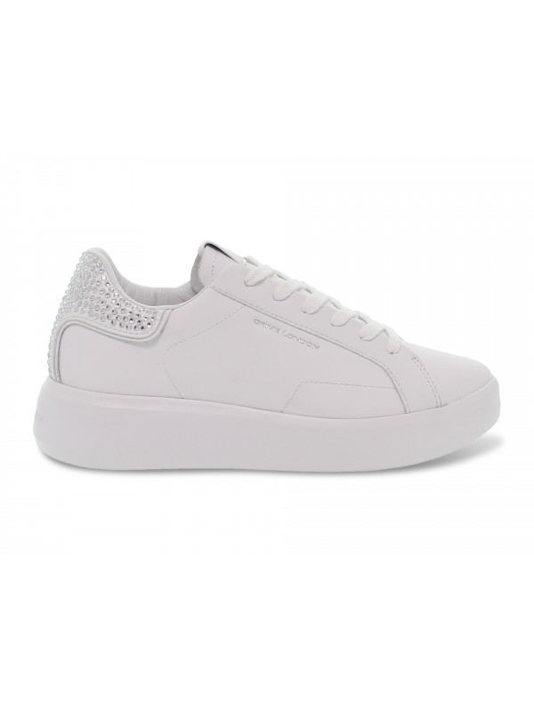 Sneakers Crime London LOW TOP LEVEL UP in white leather