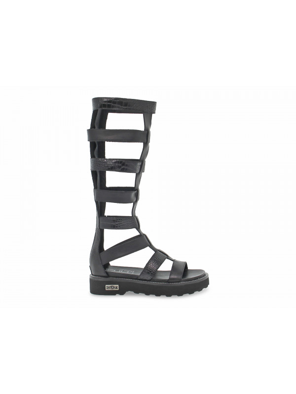 Flat sandals Cult SLAVE in black faux leather