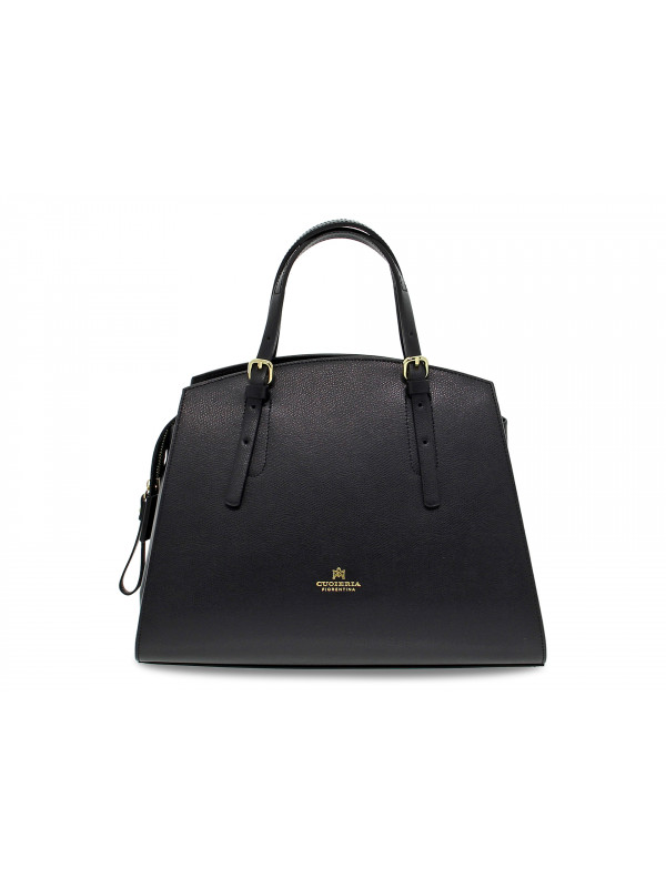 Handbag Cuoieria Fiorentina ALICE BIG TOTE BAG PENTAGONALE in black saffiano