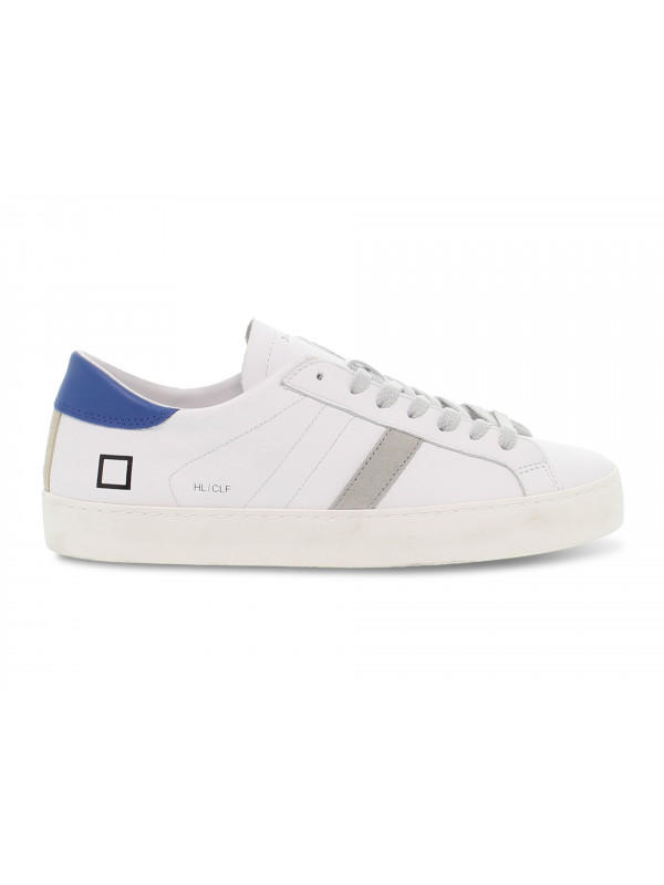 Sneakers D.A.T.E. HILL LOW CALF WHITE-BLUETTE in white leather
