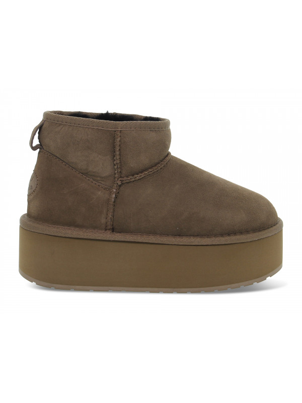 Ankle boot EMU Australia STINGER MICRO FLATFORM CORIANDER in turtledove suede leather