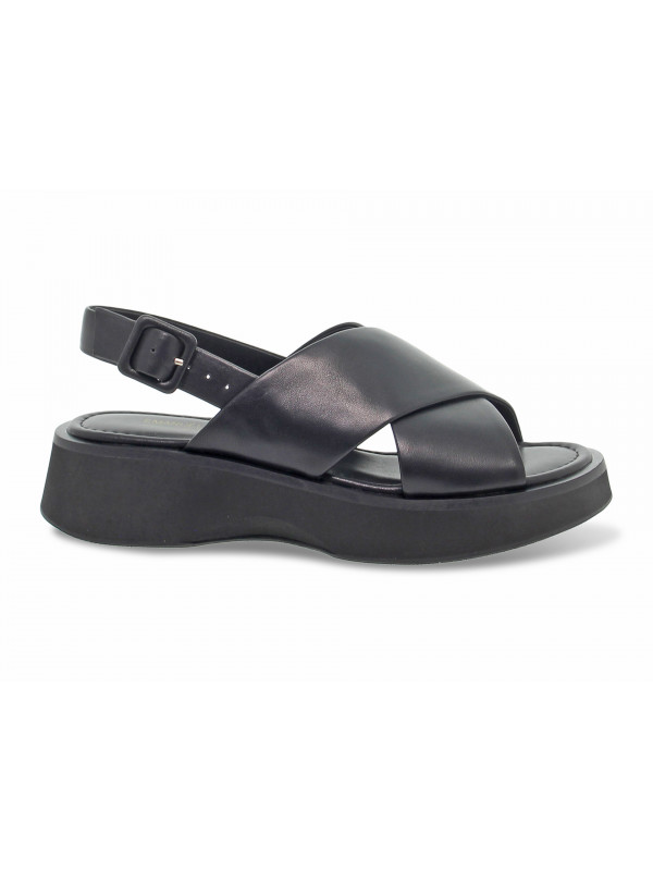 Wedge Emanuèlle Vee INCROCIATO EXTRA LIGHT in black leather