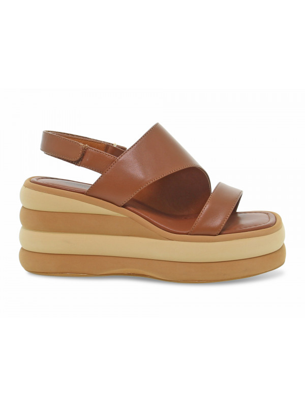 Wedge Emanuèlle Vee ASIMMETRICO EXTRA LIGHT in leather leather