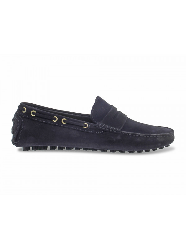 Loafer Guidi Calzature CAR SHOES in dark blue suede leather