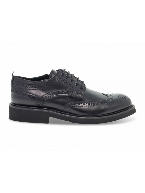 Flat shoe Guidi Calzature DERBY INGLESE in black leather