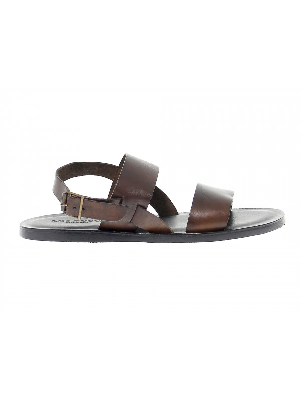 Sandal Leo Pucci in dark brown leather