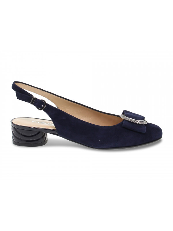 Pump Martina in blue suede leather