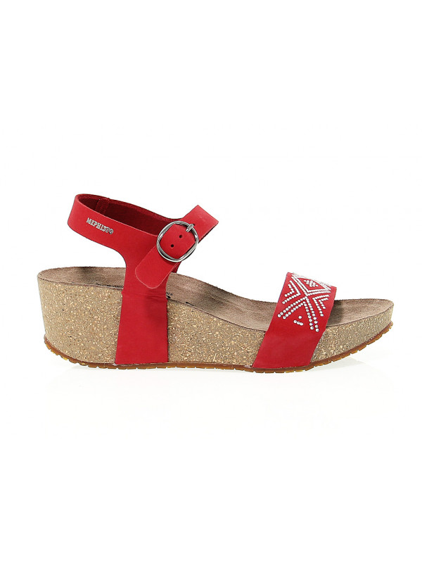 Heeled sandal Mephisto FANIE in red nubuck