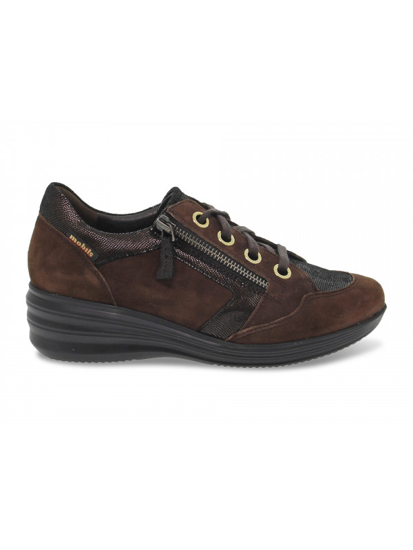 Flat shoe Mephisto SANAH MOBILS ERGONOMIC in brown suede leather