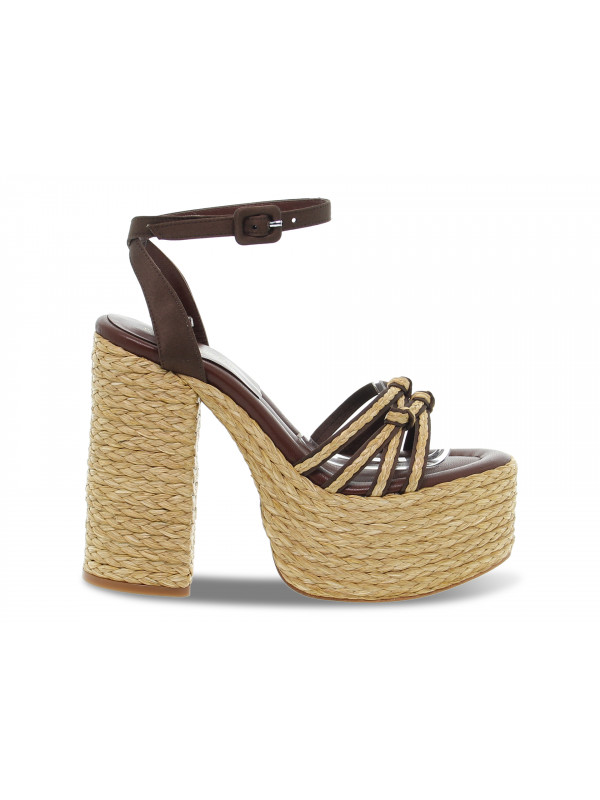 Heeled sandal Paloma Barcelò MELHA SATIN MIGNON in brown frosted