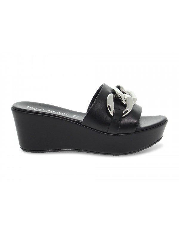 Wedge Pasquini Calzature CIABATTA ZEPPA ANELLI in black tassel