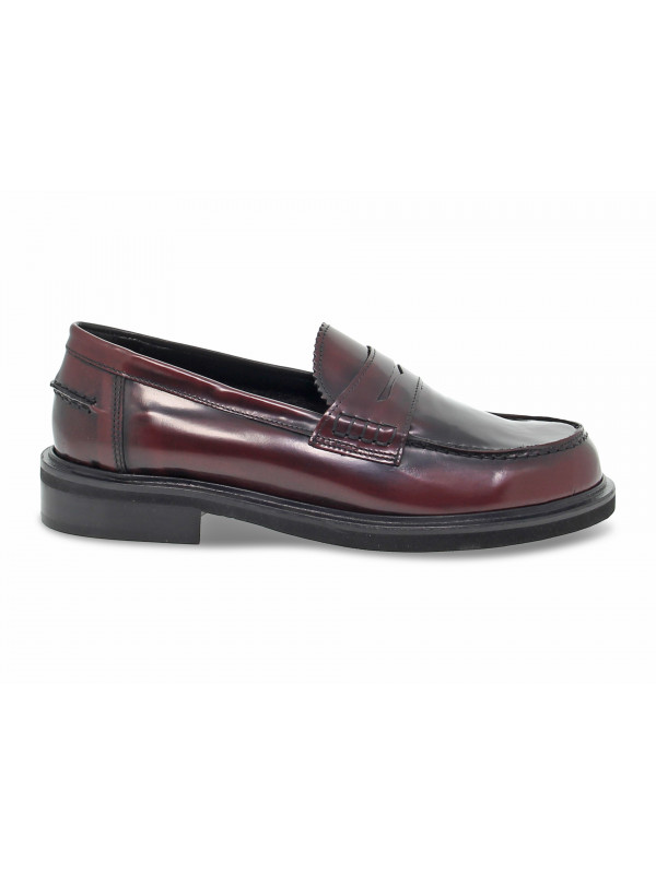 Flat shoe Poesie Veneziane STILE INGLESE COLLEGE in bordeaux brushed