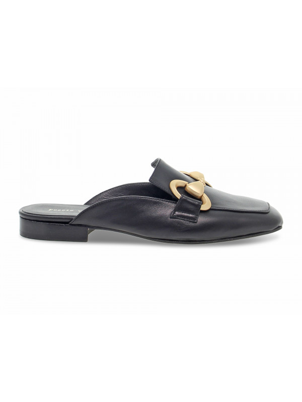 Flat sandals Poesie Veneziane SABOT FLAT SQUARE in black leather