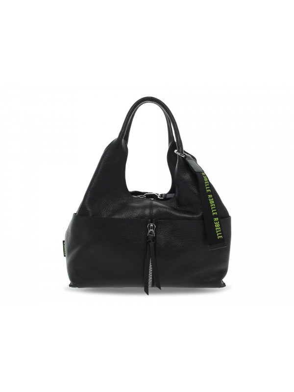 Tote bag Rebelle NADIA SHOPPING DOLLARO in black leather