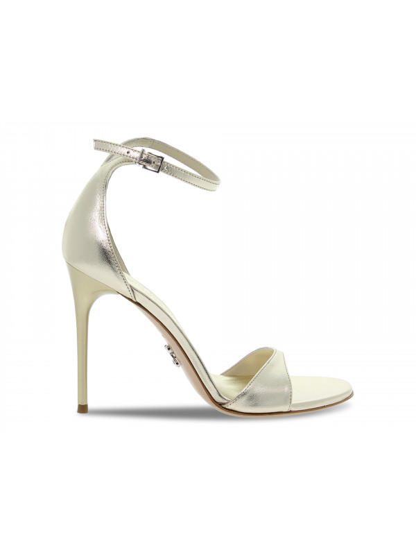 Heeled sandal Sergio Levantesi FERRAGNI COLOR PLATINO in platinum laminate