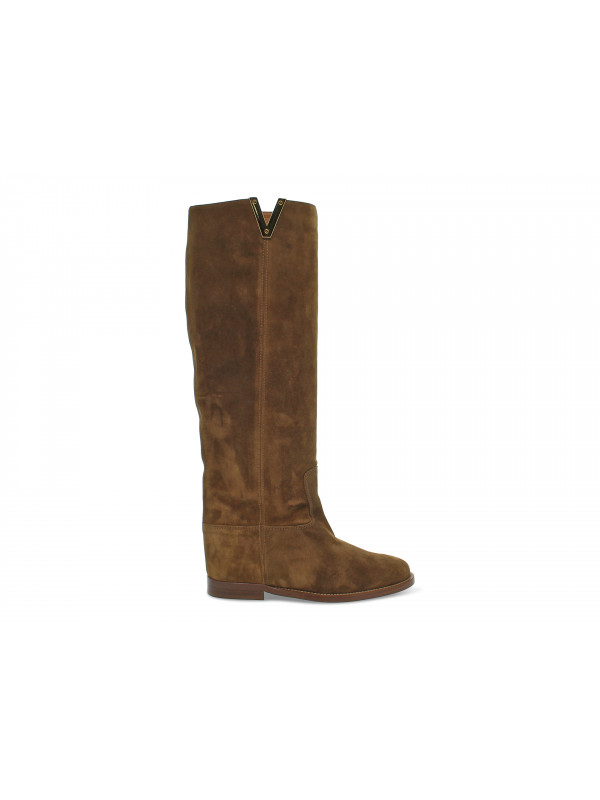 Boot Via Roma 15 ZEPPA INTERNA LOGO V ORO LATERALE in leather suede leather