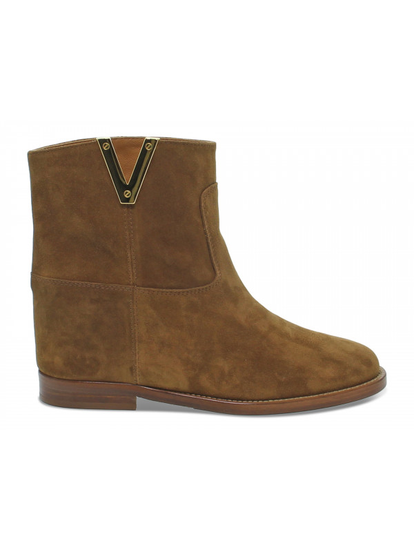 Ankle boot Via Roma 15 ZEPPA INTERNA LOGO V ORO LATERALE in leather suede leather