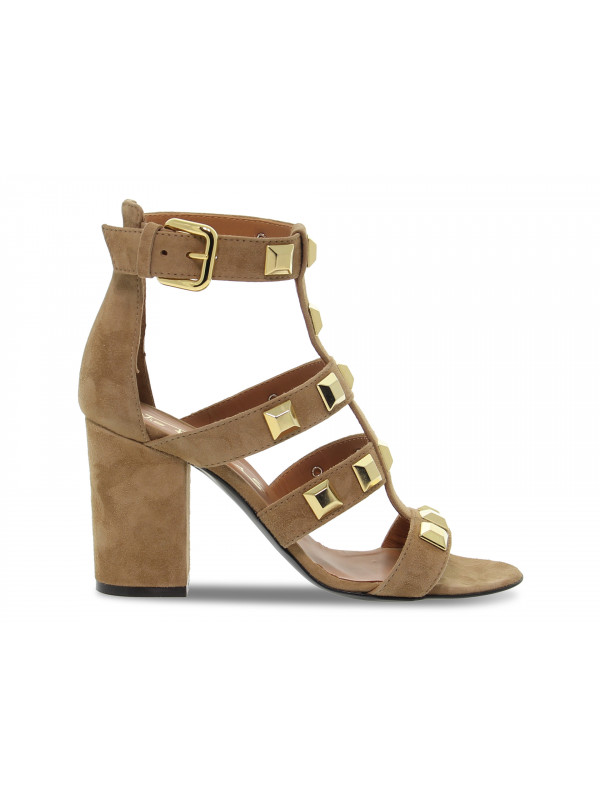 Heeled sandal Via Roma 15 BORCHIONA in leather suede leather