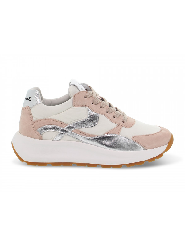 Sneakers Voile Blanche FLOWEE 02 in white suede leather