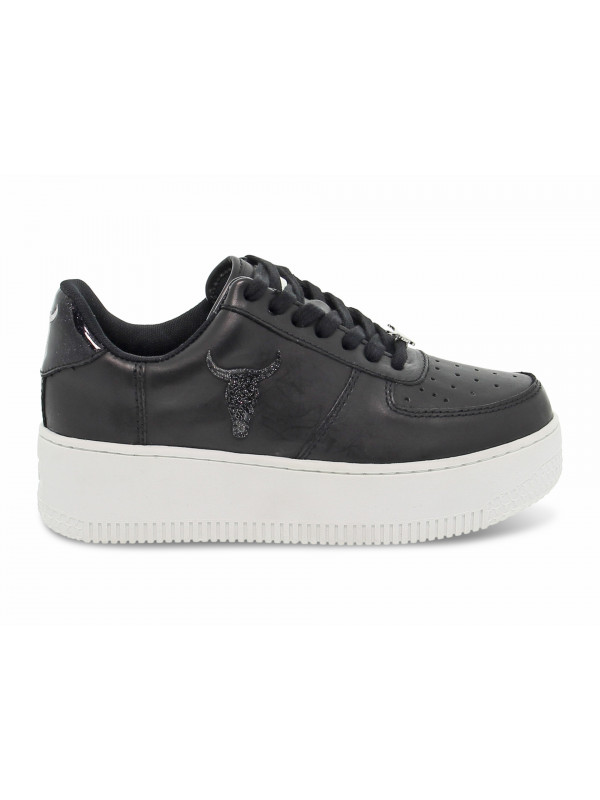 Sneakers Windsor Smith RICH BLACK GLITTER PATENT in black leather