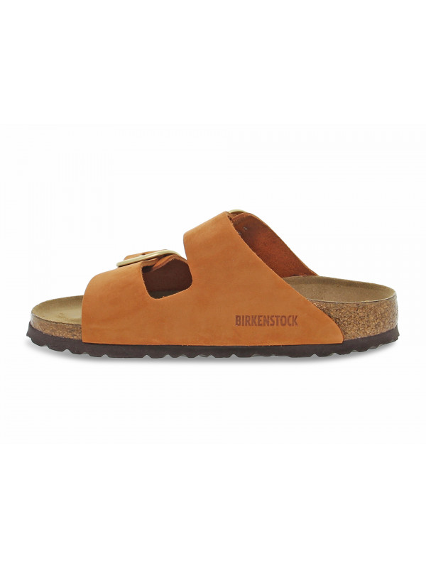 Flat sandals Birkenstock ARIZONA BIG BUCKLE in orange nubuck - Guidi Calzature - New Summer Collection - Guidi Calzature