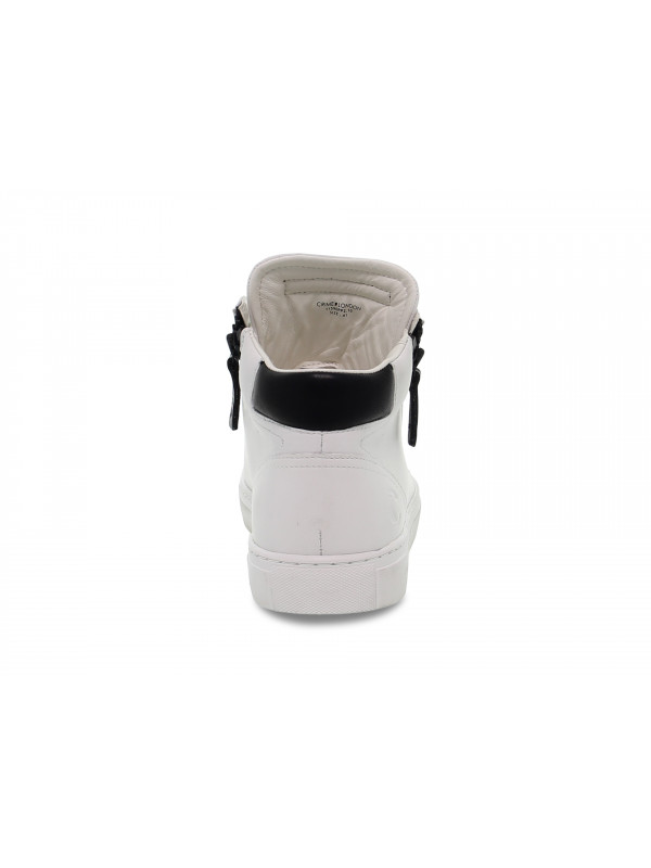 Sneakers Crime London HIGH TOP DOUBLE ZIP in white leather