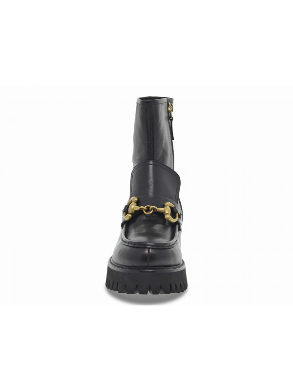 Low boot Emanuelle Vee GUCCI TRONCHETTO MOCASSINO in black leather Guidi Calzature New Collection Fall Winter 2024 Guidi Calzature