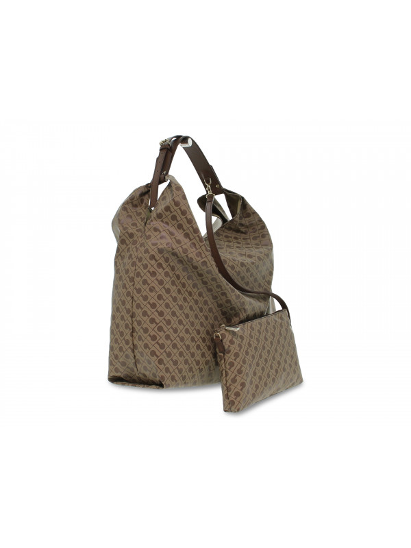 Shoulder bag Gherardini SOFTY SACCA CON BUSTINA in brown fabric
