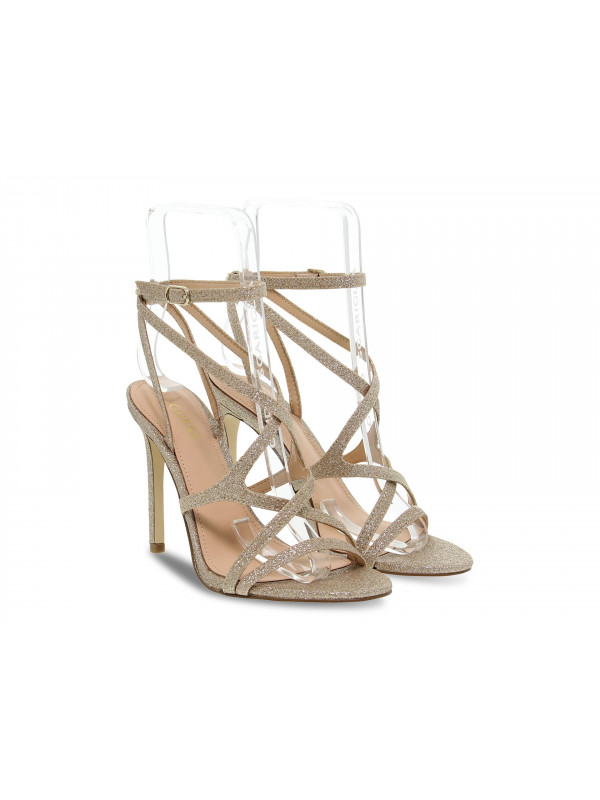 Heeled sandal Guess SANDALO ELEGANTE in platinum laminate Guidi Calzature New Collection Fall Winter 2024 Guidi Calzature