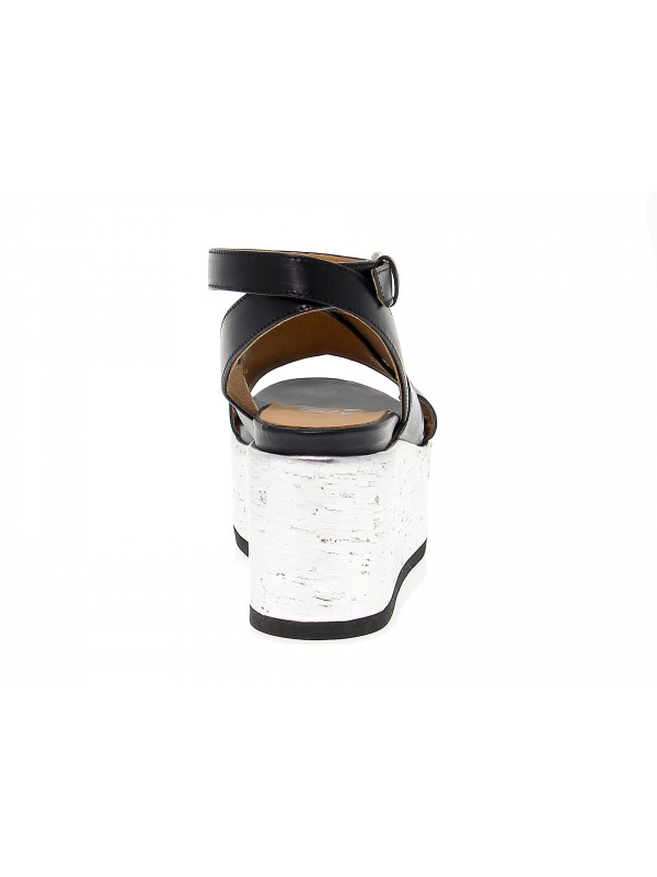 Heeled sandal Janet Sport PAPAYA in leather