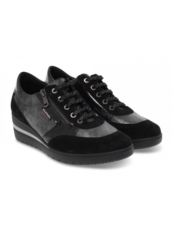 Flat shoe Mephisto PATRIZIA MOBILS ERGONOMIC in black suede leather